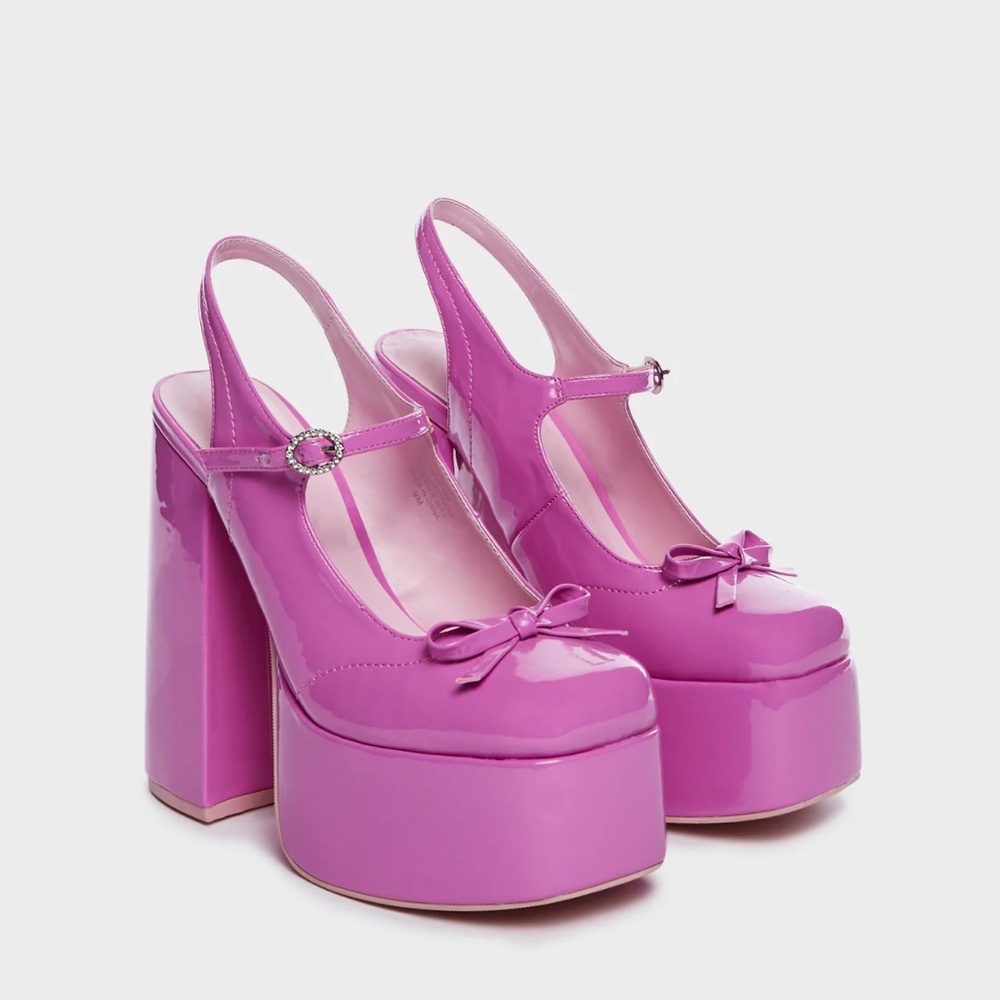 Pink Platform Slingback Heels